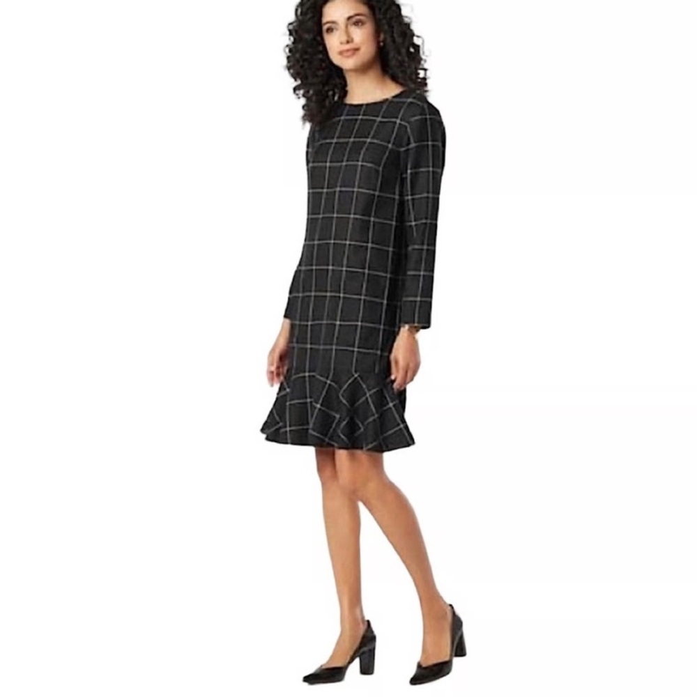 Pendleton Women's Black Windowpane Midi Dress Lon… - image 1